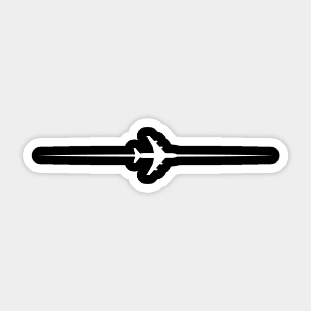 Aviation Minimalist Cross Airplane Design Sticker by Avion